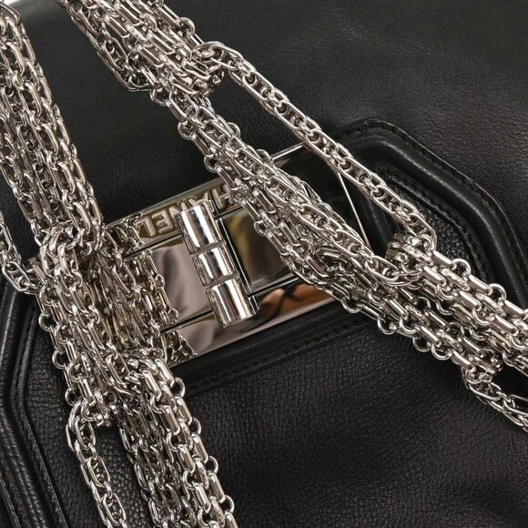 Chanel Black Lambskin Mademoiselle Lock Handbag - Picture 3 of 9